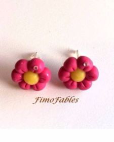 ORC-13 Orecchini FASHION FLOWERS - strass - v. fuxia-giallo (4)