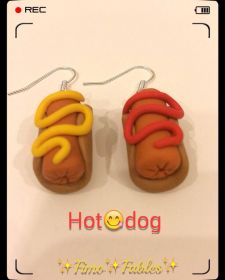 ORC-15 Orecchini artigianali dis. Hot-dog (1)