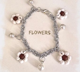 BRA-8 Bracciale dis. FLOWERS var. bianco-cacao (2)