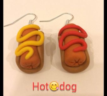 ORC-15 Orecchini artigianali dis. Hot-dog (1)